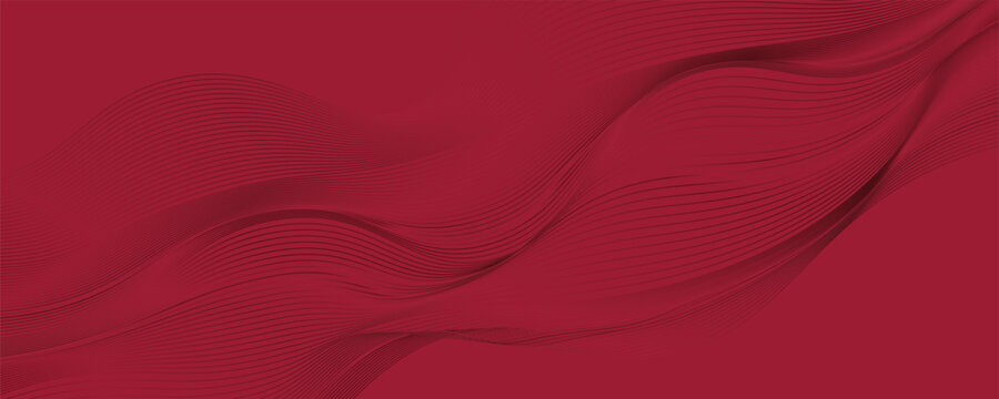 Contemporary technology cover design set. Luxury background with red line pattern (guilloche curves). Premium vector tech backdrop for business layout, digital certificate, formal brochure template