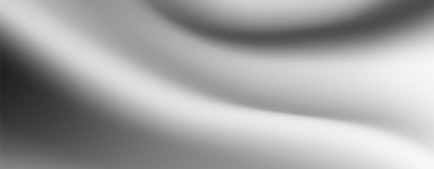 Fototapeta premium Abstract Silver Gray Metallic Smooth Wave Gradient Background Vector Wallpaper Banner