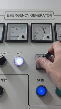 Ships Emergency Generator control panel live and neutral voltage check.