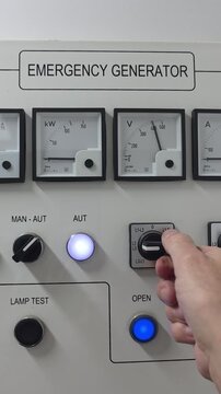 Ships Emergency Generator control panel live and neutral voltage check.
