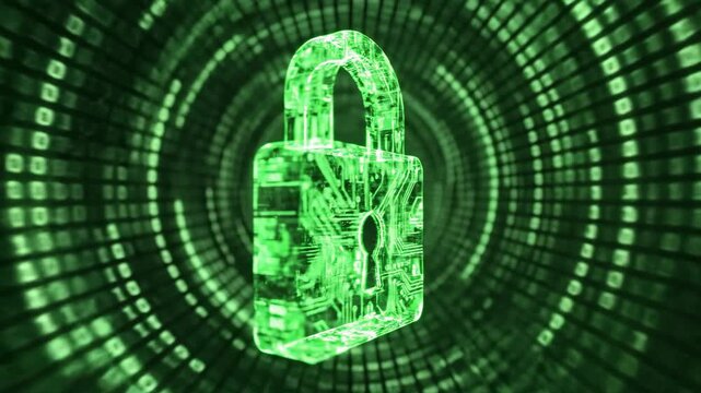 A digital technology background featuring a matrix of binary code on a green pattern for global network data and future software communication concepts