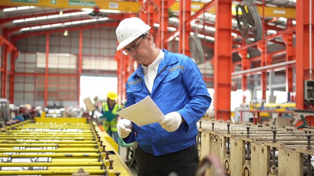 Industrial safety training session manufacturing facility instructional content open environment overhead view workplace safety awareness