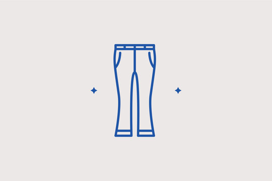 Cuffed chino pants line icon for smart-casual wardrobes and urban style. Modern vector illustration for men's fashion blogs and retail store signage.