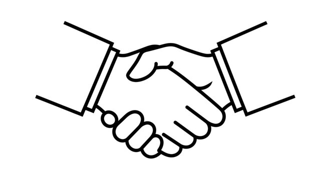 Two hands clasped in a handshake symbolizing agreement, partnership, and mutual cooperation.