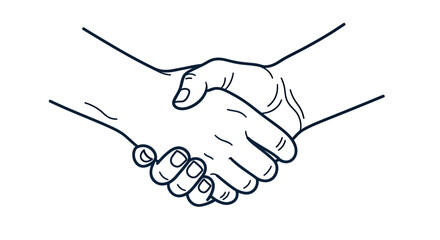 Fototapeta premium Two hands clasped in a firm handshake signaling agreement, cooperation, and mutual respect.