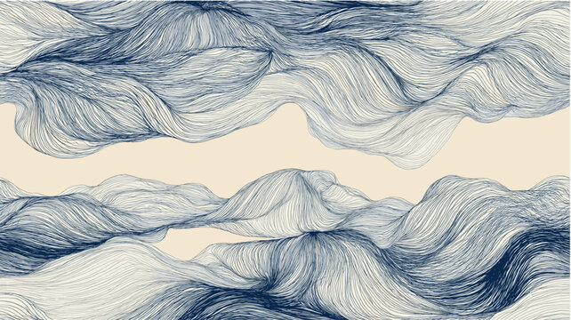 Abstract linear contours creating a dynamic, flowing wave pattern. Abstract flowing wave pattern with linear contours