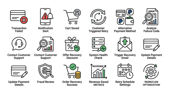 E-commerce and online shopping icons.