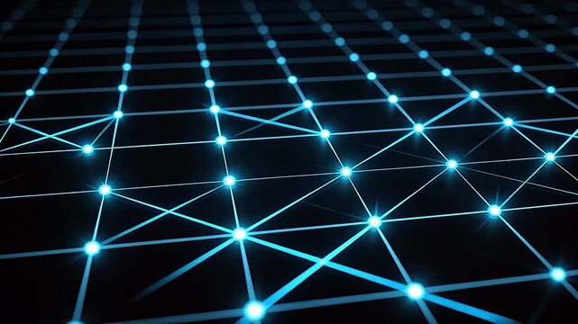 Abstract glowing network grid