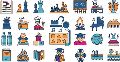 Obraz premium Education icons and symbols 3.
