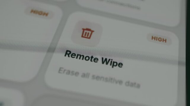 Remote Wipe option to erase all sensitive data