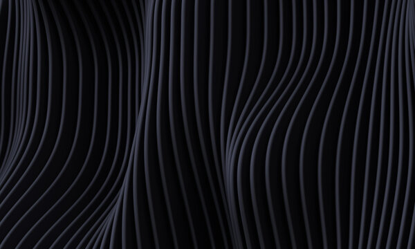 Abstract Black Wavy 3D Background