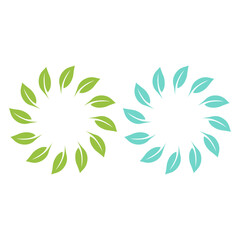 Obraz premium Organic Green Leaves Sign Symbol Logo Vector