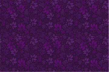 Vibrant purple floral pattern with dark background © Iqra