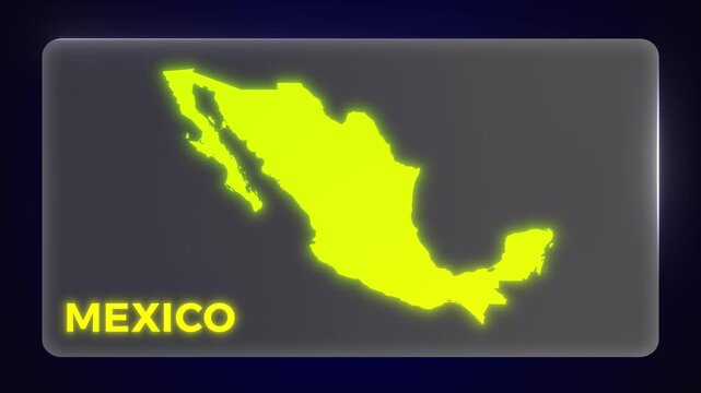 United Mexican States Mexico Map Intro Outro Modern Template Glow Effect Explainer Documentary Style Animation 4K Video