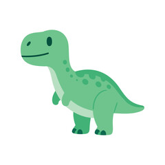 Fototapeta premium Cartoon depiction of a brachiosaurus dinosaur with a simple design on a white background