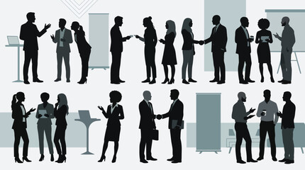 Business people communicating and interacting in office setting © lahiru