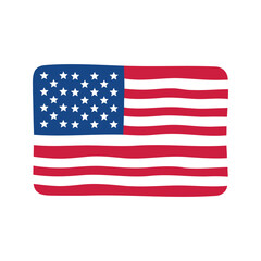 Fototapeta premium Cartoonish depiction of the flag of the united states of america, with irregular lines