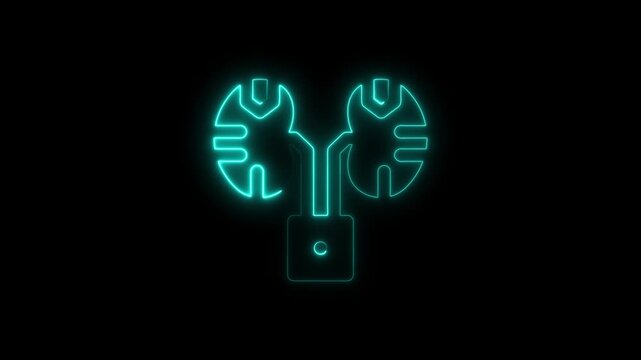 Neon digital human kidney animation for medical technology and healthcare concepts