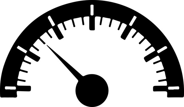Speedometer gauge icon, speed meter symbol, vector speed indicator, dashboard gauge