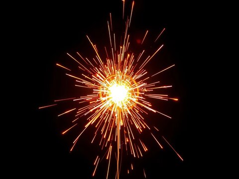 Fiery sparks resist against a dark background, energetic, fiery