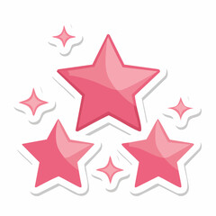 Obraz premium Pink Stars with Sparkles