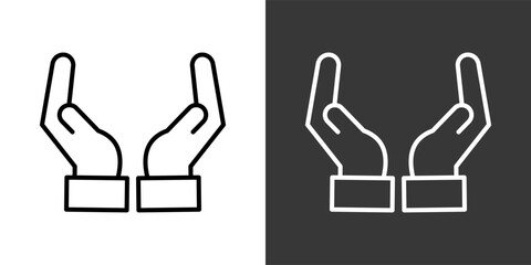 Obraz premium Hands White And Black Icon Set Collection Pack Vector Illustration