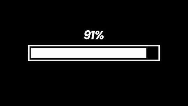 Minimalist loading screen with progress indicator and loading text good for progress or data transfer high quality professional modern UI, 4k animation, compatible alpha channel.