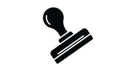 Rubber stamp silhouette on a white background a classic black ink pad design for approvals high quality professional detailed modern elegant © Nupur02