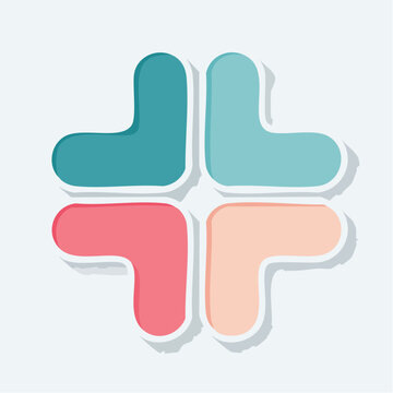 Abstract Plus Sign Logo with Rounded Corners