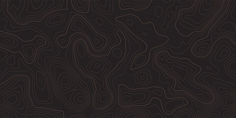 The stylized height of the topographic contour in lines and contours. The concept of a conditional geography scheme and the terrain path. Ultra wide size. Gray on green colors. Vector illustration © Abd