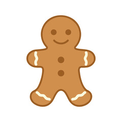 Obraz premium Classic gingerbread man cookie with icing decoration, a symbol of christmas baking