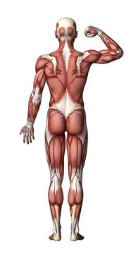 Human body muscle anatomy illustration.