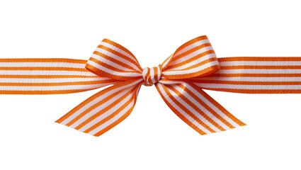 Orange white striped ribbon bow decoration detail
