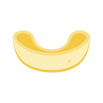 Flat vector graphic of a single cavatappi pasta piece on white background
