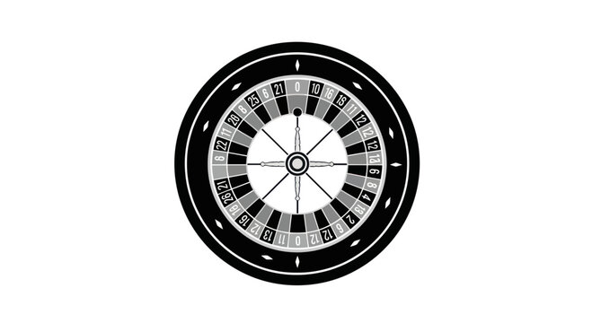 Roulette Wheel Casino Game Icon, Gambling Entertainment