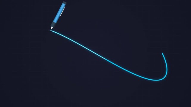 Glowing pen drawing endless infinity symbol loop animation