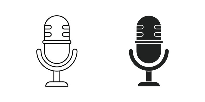 Contrast between active and inactive microphone icons in a simple design