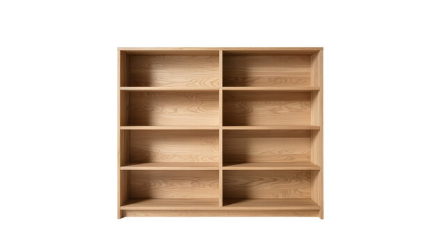 Lightwood rectangular bookcase with four empty shelves