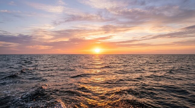 Mosaic sunset over ocean a patchwork of golden light and waves