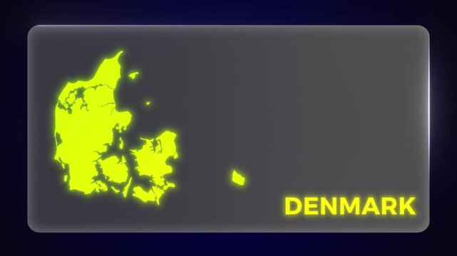 Kingdom of Denmark Danmark Map Intro Outro Modern Template Glow Effect Explainer Documentary Style Animation 4K Video