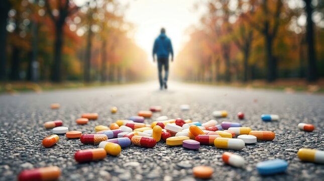 A conceptual image symbolizing the journey of overcoming drug and opioid addiction.