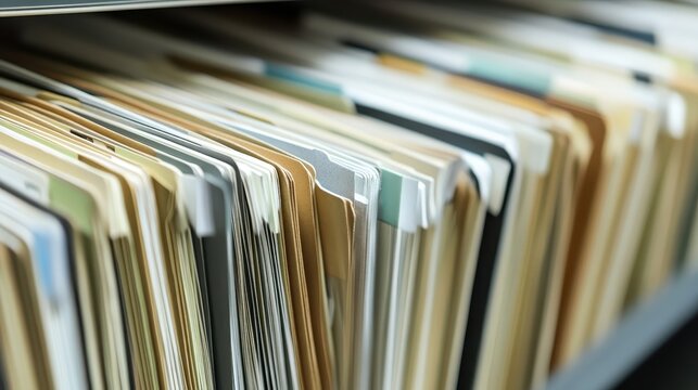 Neatly Organized Files in a Professional Office Setting, Representing Efficient Data Management and Workflow