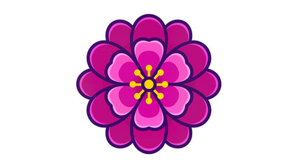 Fototapeta premium Stylized Pink Magenta Floral Blossom with Yellow Center