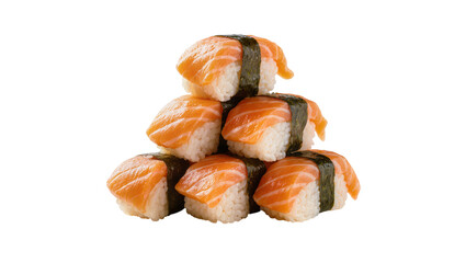 Salmon Maki Sushi Stack with White Rice and Nori Seaweed © Stefan