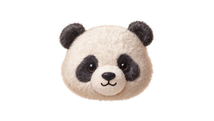 Fluffy Panda Plush Toy Head with Black Ears and Eyes © Stefan