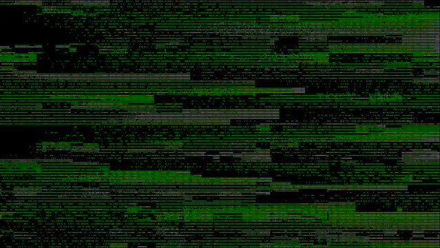 Futuristic Green Glitch Art Texture with Digital Data Corruption and Cyber Tech Aesthetic Background. Perfect for website banners, technology-themed presentations and futuristic digital designs.