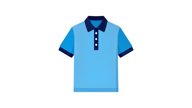 Light blue polo shirt with short sleeves and button placket