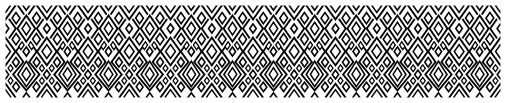 Repeating diamond line pattern border in minimalist graphic style