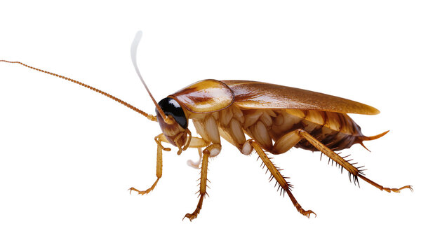 Brown American Cockroach Insect Close-up Side View