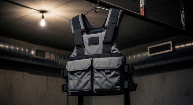 Adjustable tactical weight vest with multiple front pockets and straps for intense training